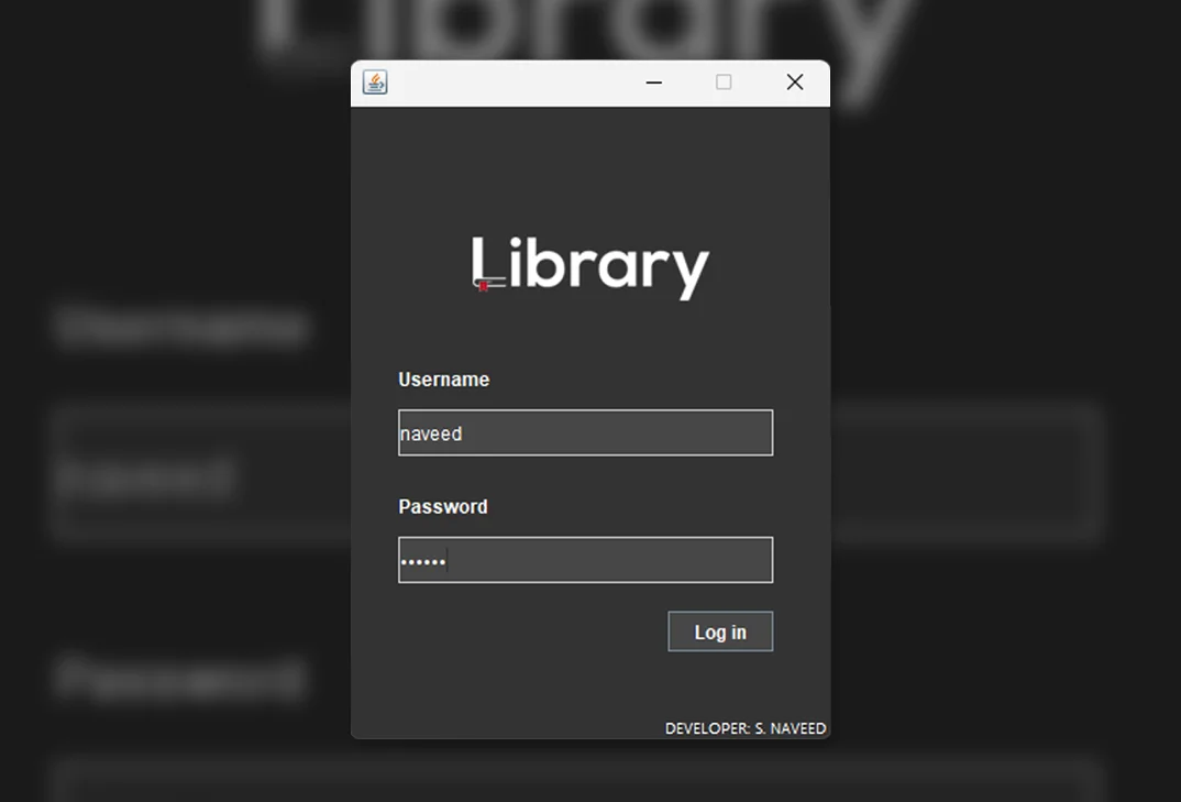Library Management System Login Page