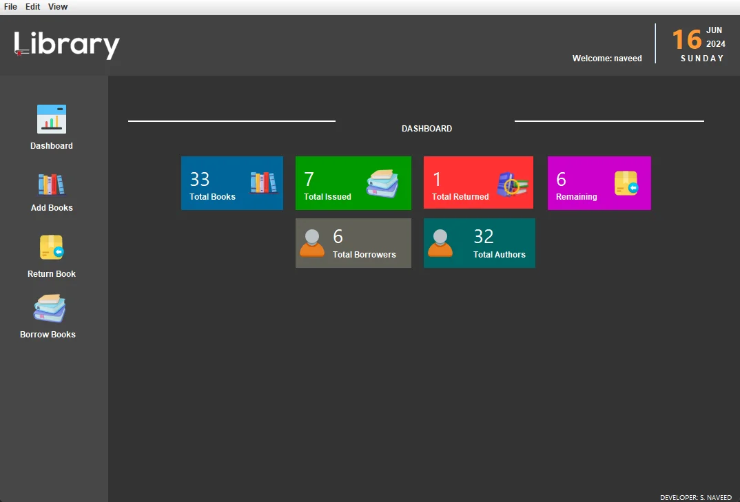 Library Management System Dashboard